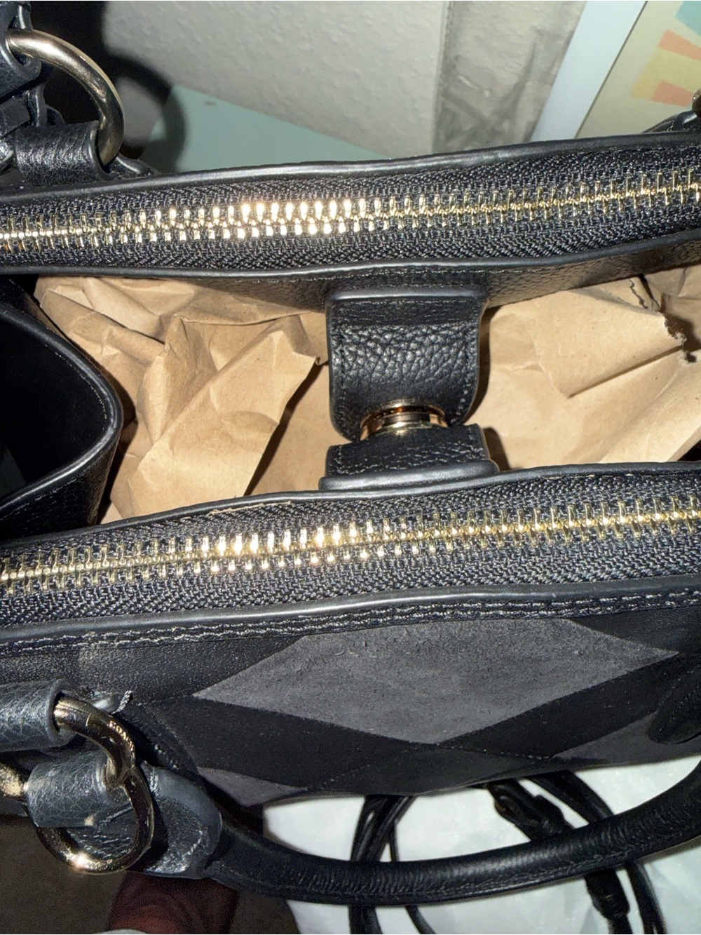 Coach Leather & Suede Patchwork 2 Way Bag with Dustbag - Picture 8 of 15